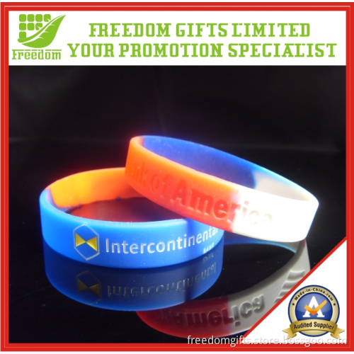 Debossed Mixed Color Silicone Bracelet